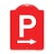 Signmission Designer Series PW/ Right Arrow, Red & White Aluminum Architectural Sign, 18" x 24", RW-1824-23511 A-DES-RW-1824-23511 - alternate 1